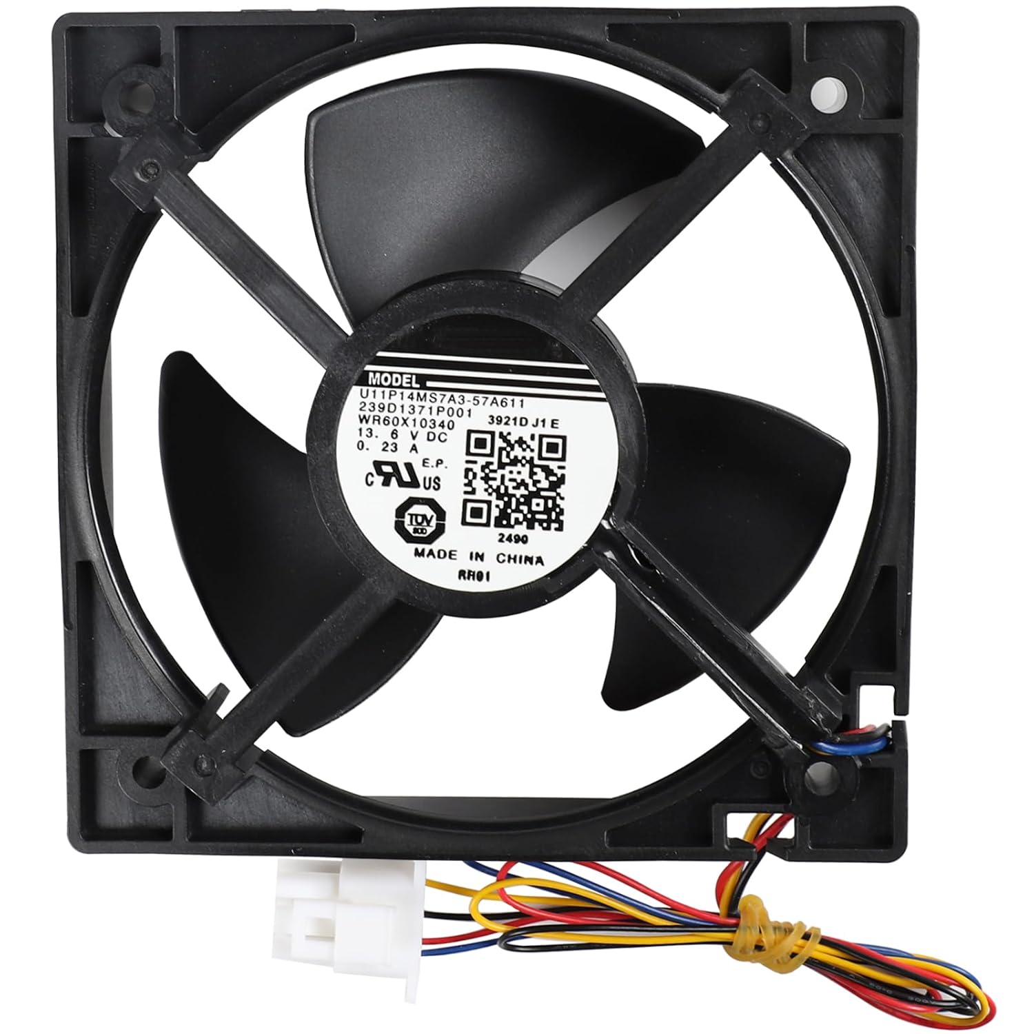 WR60X10340 Refrigerator Evaporator Fan Motor Compatible with GE Freezer Cooling Fan U11P14MS7A3-57A611 239D1371P001 Replaces AP6891698 PS12727431 EAP12727431 Size: 4.4 x 4.4 Inch