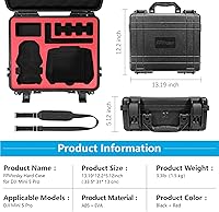 Vista 5 de FPVtosky Funda rígida para DJI Mini 5 Pro/Fly More Combo/Plus, funda de transporte impermeable para accesorios Mavic Mini5 Pro RC 2 [solo funda]