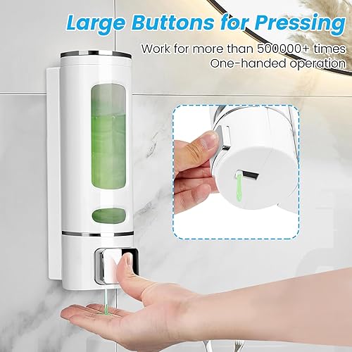 Miniatura 5 de Dispensador de jabón líquido de mano de espuma, dispensador de ducha de baño de 13.5 fl oz, dispensador de bomba de ducha y organizador para baño,