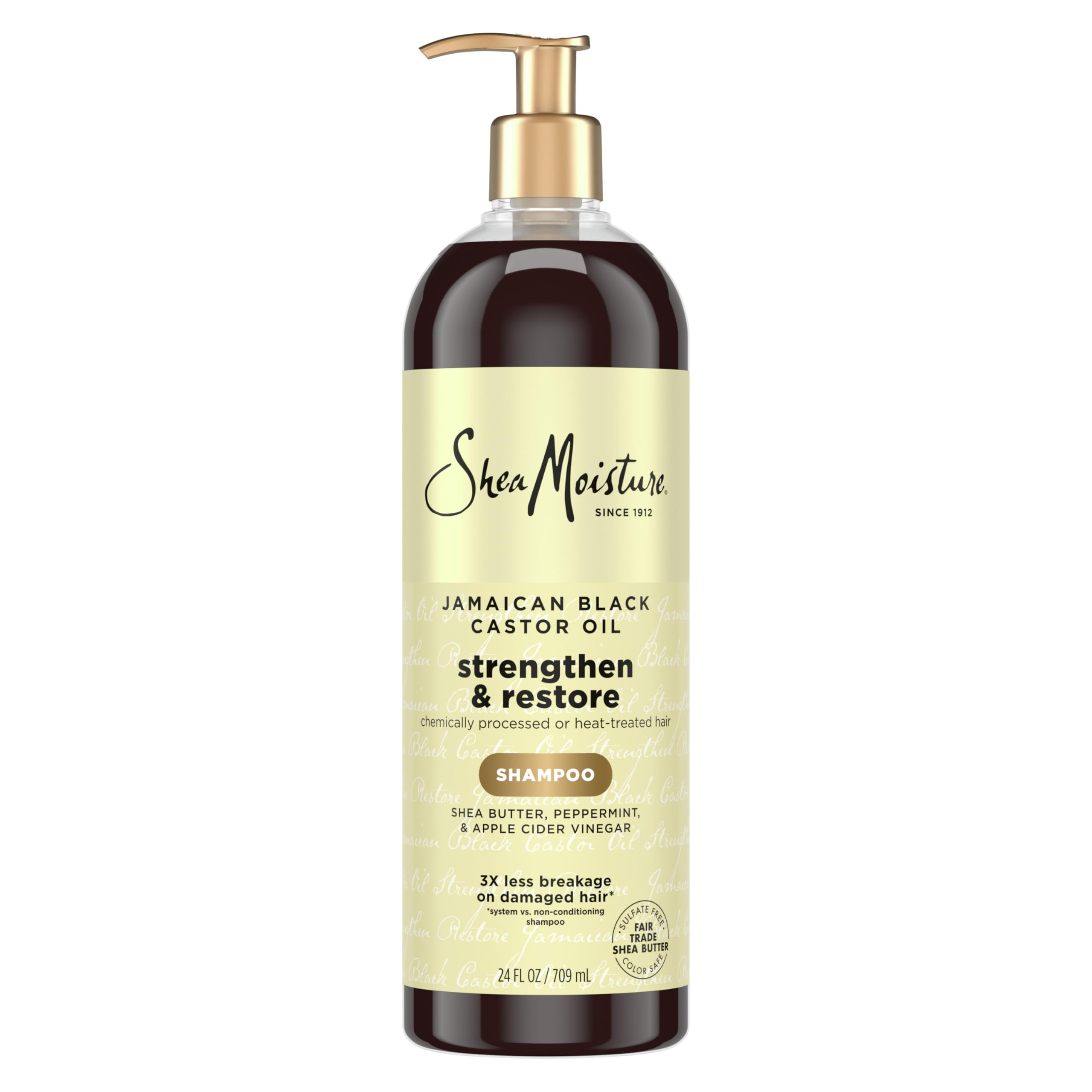 SheaMoisture Strengthen and Restore Shampoo Jamaican Black Castor Oil for Damaged Hair Sulfate-Free 24 oz