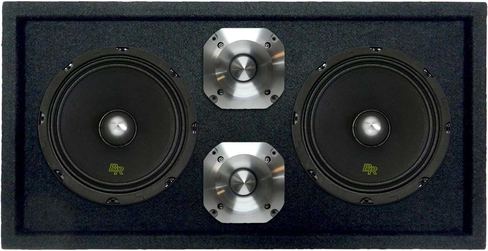 Loaded 1300W Speaker Pod Box: 2 x 8" Midrange Bullet Speakers & 2 x 1.5" Tweeters