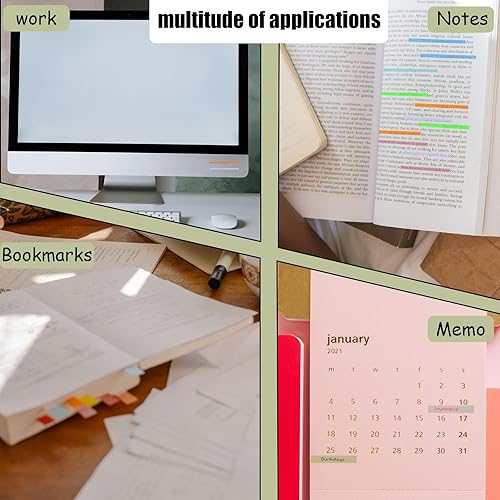 Miniatura 5 de 2700 unidades de cinta de resaltado transparente, tiras cortas reutilizables resaltadores de libros extraíbles, pestañas adhesivas para notas para