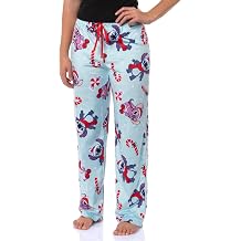 Stitch Pajama Pants Disney Lilo & Stitch Christmas Stitch & Angel Elastic Adult Sleep PJ Loungewear Men Women