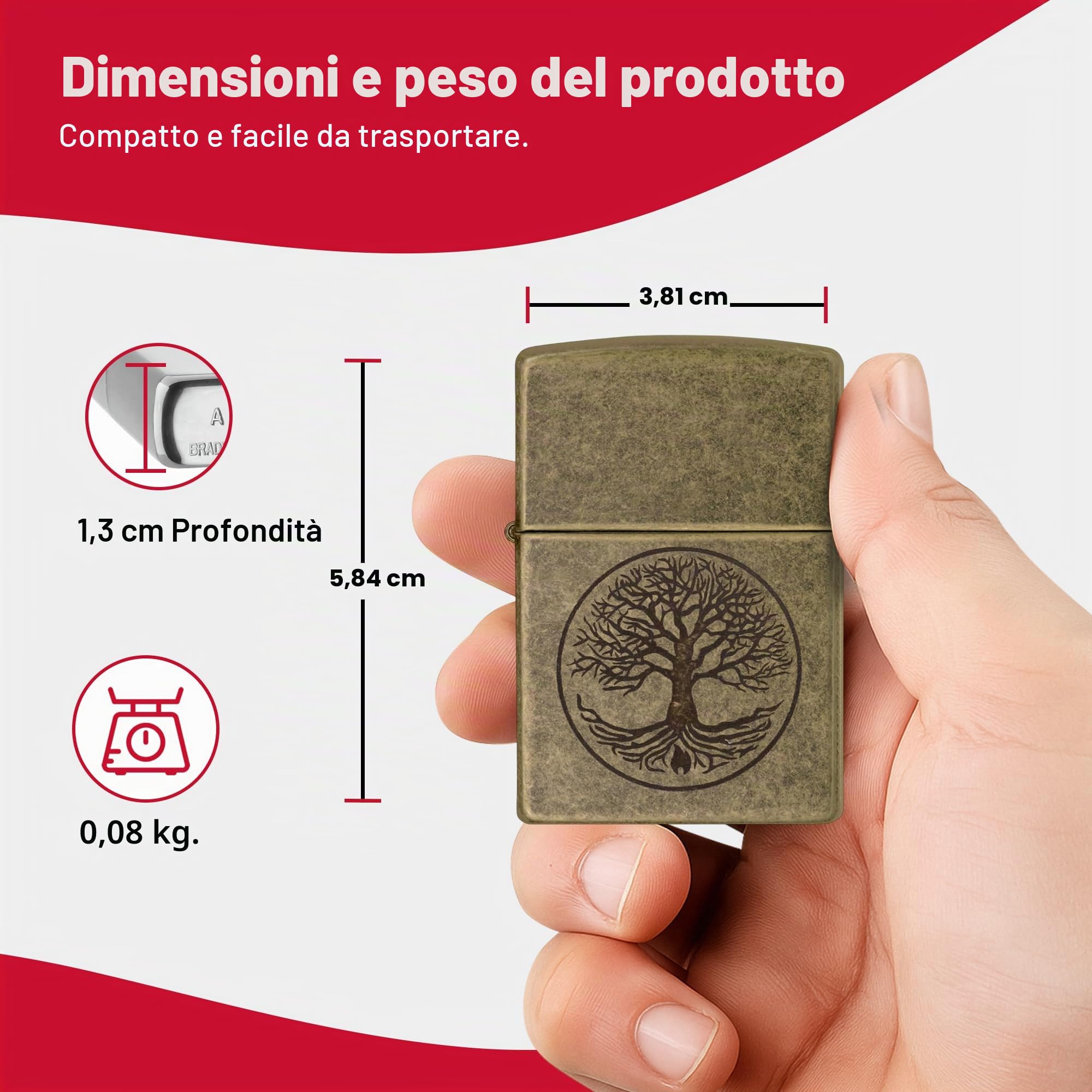 Zippo Albero della Vita Regular Lighter – Ottone Anticato