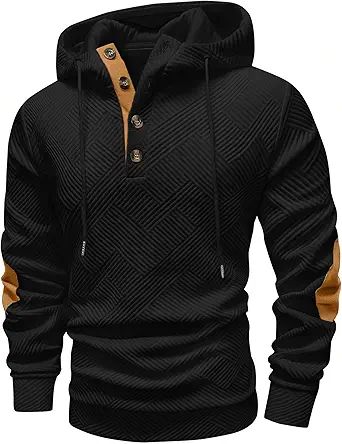 Vssjavun Mens Hooded Sweatshirt Casual Long Sleeve Drawstring Hoodie Pullover Sweatshirts