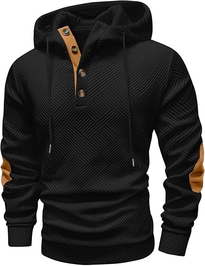 Vssjavun Mens Hooded Sweatshirt Casual Long Sleeve Drawstring Hoodie Pullover Sweatshirts