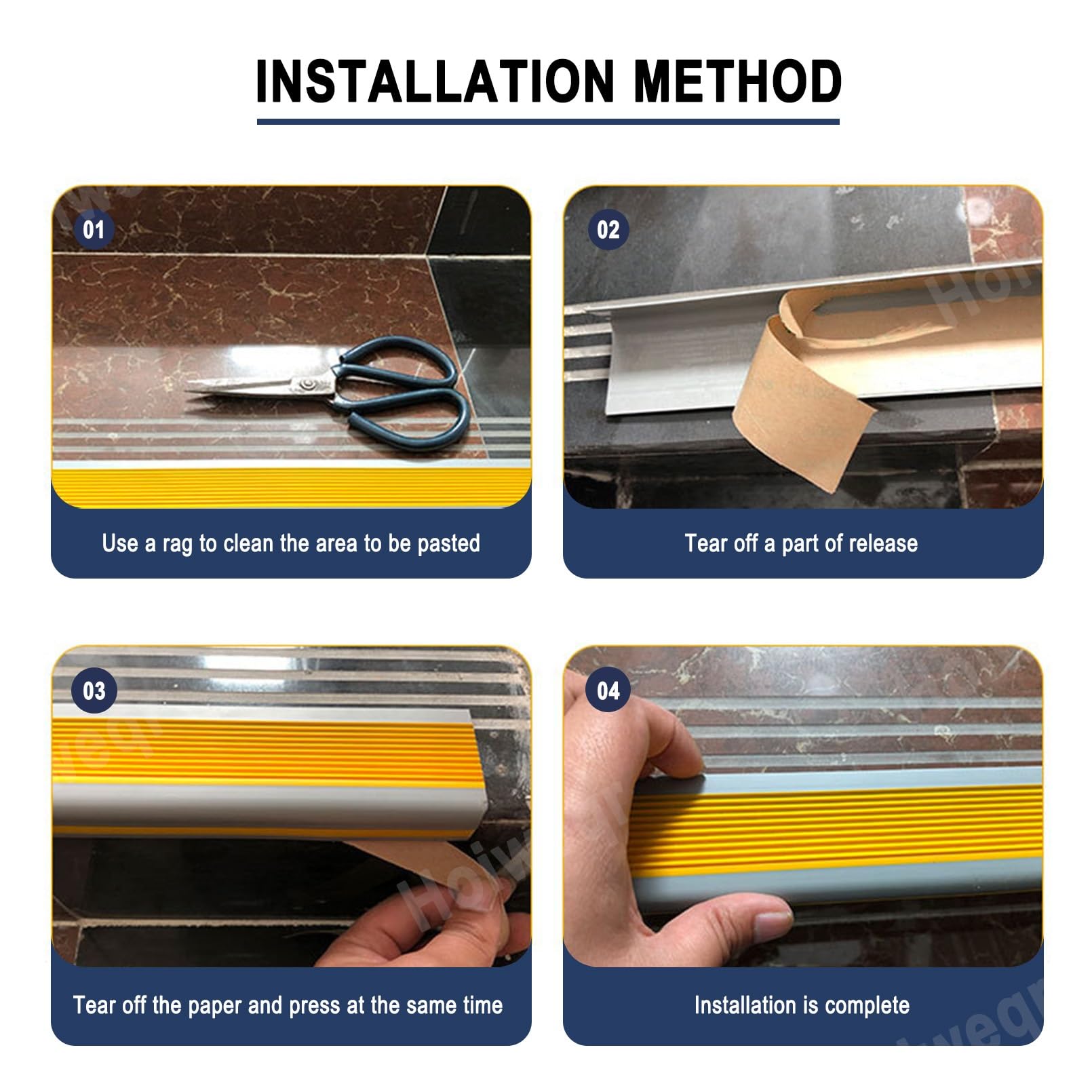 Perfil de Ángulo L Para Escaleras, Perfil de Borde de Escalera Antideslizante de Plástico PVC, Para Escaleras Interiores Y Exteriores, Tiras Antideslizantes Para Peldaños de Bordes de Escaleras(Grayis
