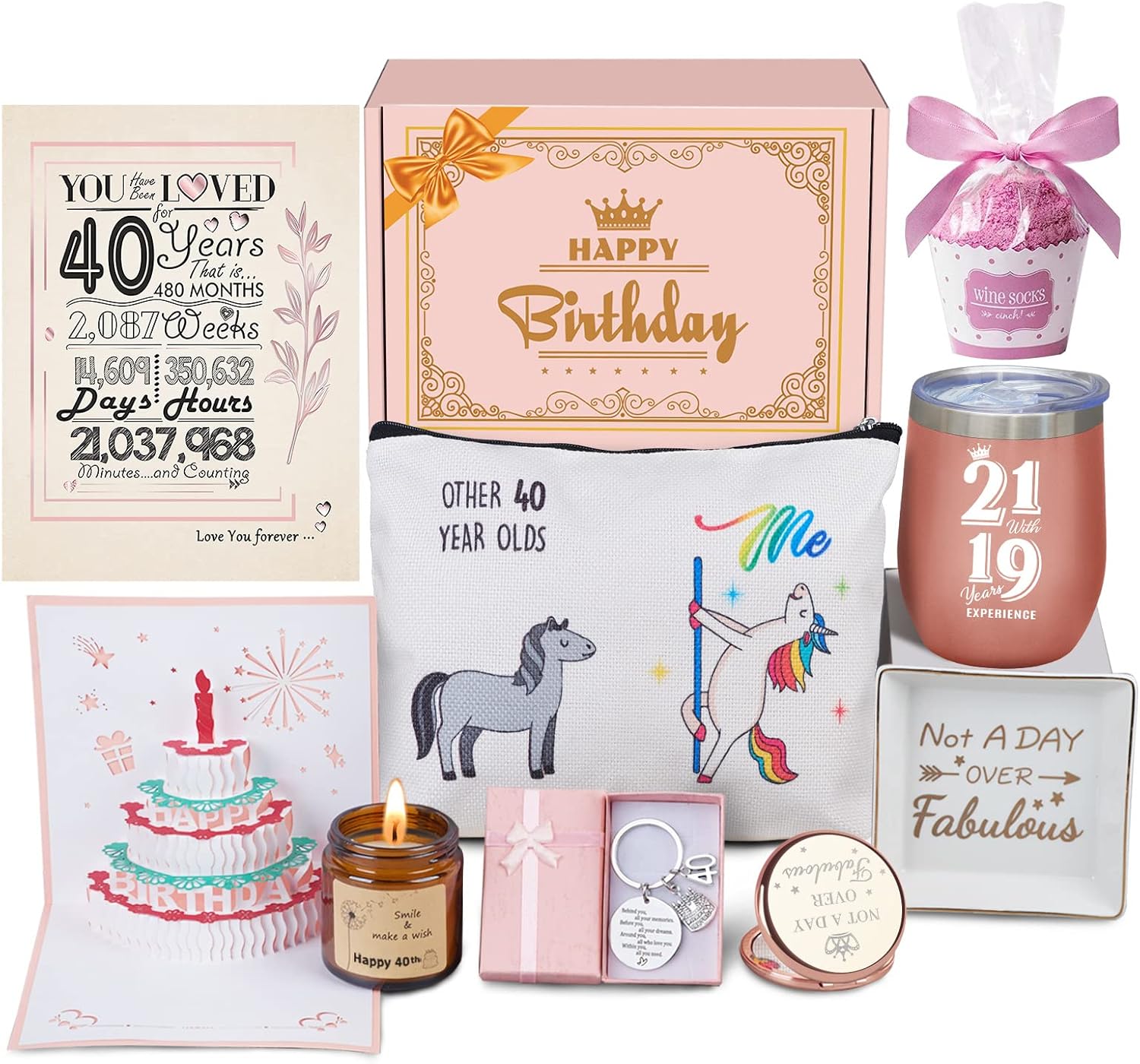 40th Birthday Gifts For Women, Happy 40th Birthday Gifts For Her Best Friend Mom