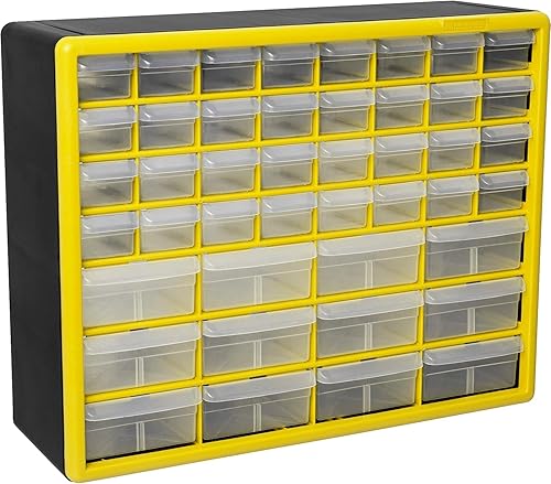 Akro-Mils 10144 - Gabinete de 44 cajones de plástico para almacenar piezas de ferretería y artesanías, 20 x 6 x 16 pulgadas (ancho x profundidad x