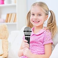 Vista 5 de Micrófono de juguete para niños - Micrófono falso de plástico para pretensión, accesorio de disfraz para Halloween, Navidad, cosplay, regalos