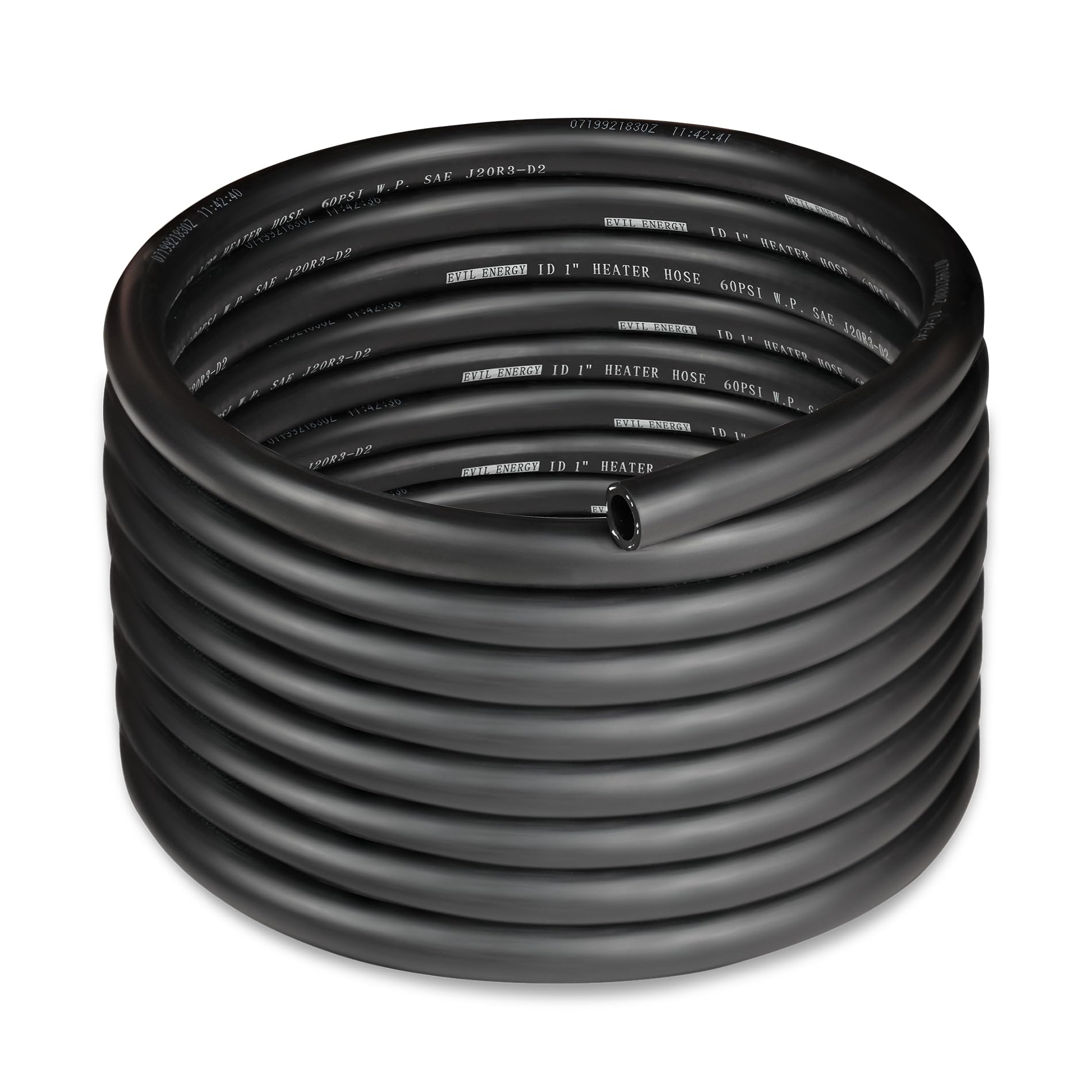 EVIL ENERGY 1" Heater Hose Coolant Radiator Straight 60PSI SAE 20R3 20FT Black