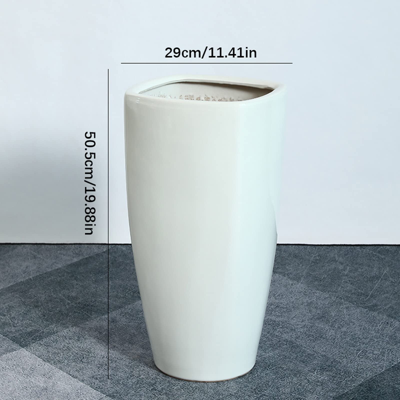 Vasi da Giardino Vasi per fioriere in Ceramica con Fori di drenaggio, Grande Vaso per Piante per Interni, Esterni, Ufficio, casa, Giardino, Cucina (Bianco)