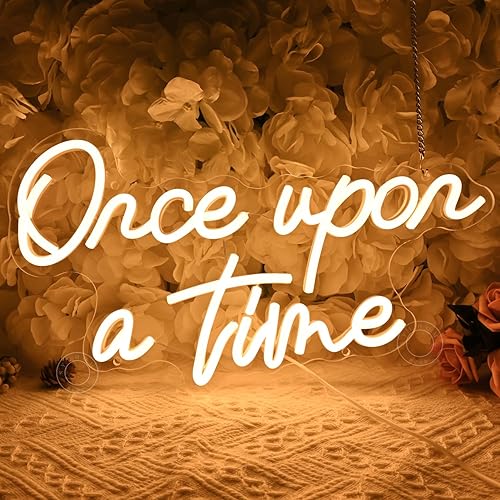 Miniatura 3 de SYLHOME Letrero de neón LED "Once Upon A Time" para decoración del hogar, dormitorio, habitación de niños, guardería, decoración de pared, palabras