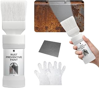 2-in-1 Rust Converter & Metal Primer with Brush(5.29 Oz), Stops & Prevents Corrosion on Metal, Anti-Rust Coating Rust Paint, Inhibitor for Cars, Trucks, Trailers - Gray
