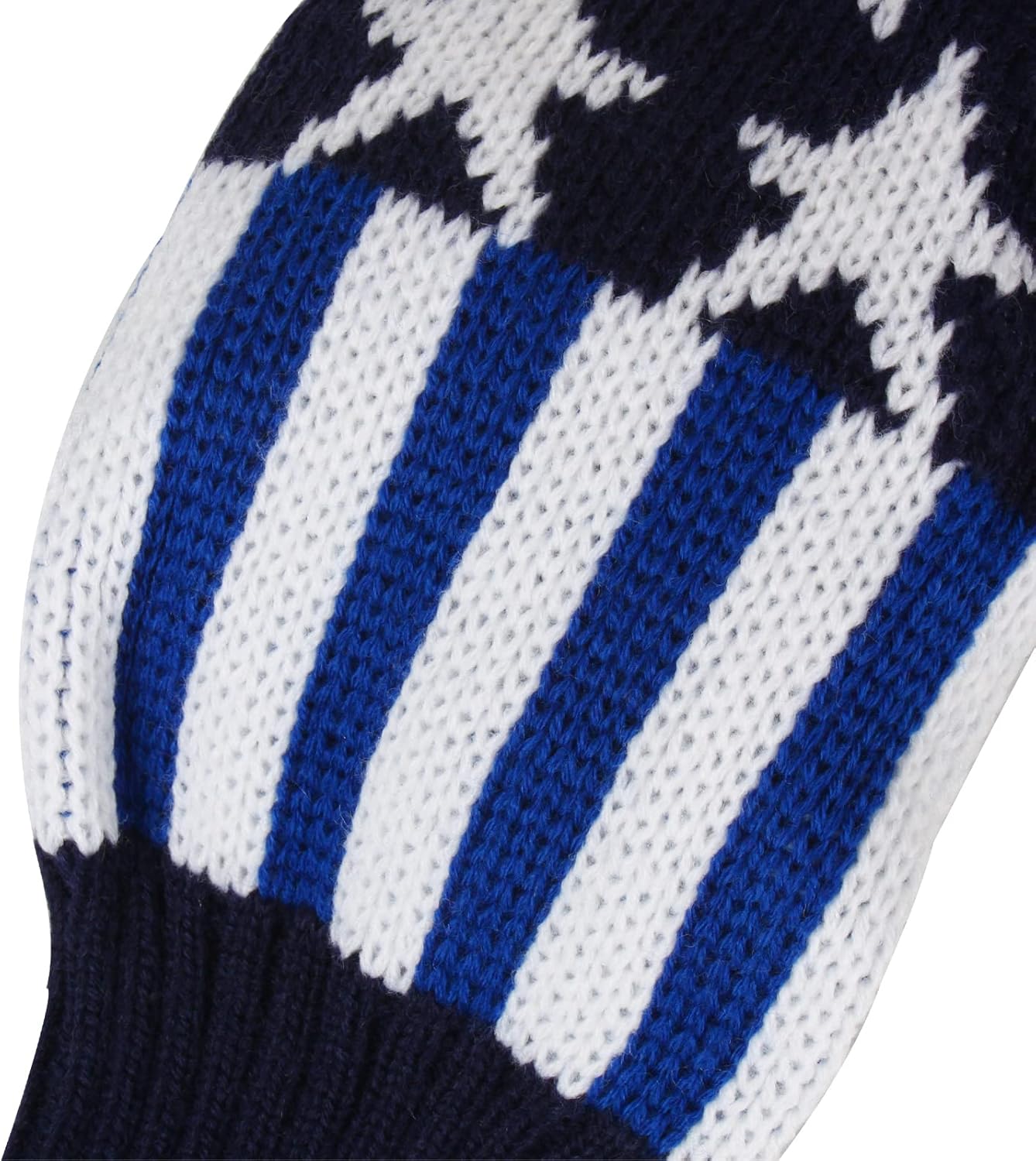 Andux 3Pcs/Set Knit Pom Pom Golf 460cc Driver Fairway Wood Club Head Covers Blue Stripe MT/MG77