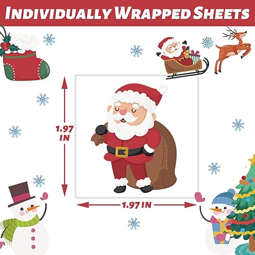 Miniatura 6 de winthrop 240 tatuajes temporales de Navidad a granel para niños, envueltos individualmente, impermeables, tatuajes de seguridad, la mejor opción