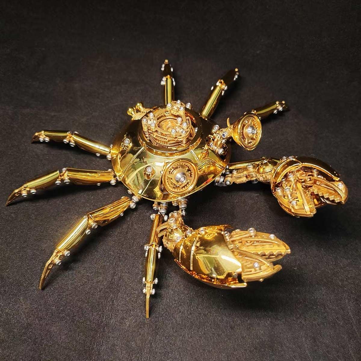 Kit de modélisation 3D d'un crabe mécanique en métal, sculpture animale, steampunk DIY, objet de collection et cadeau (666 pièces)
