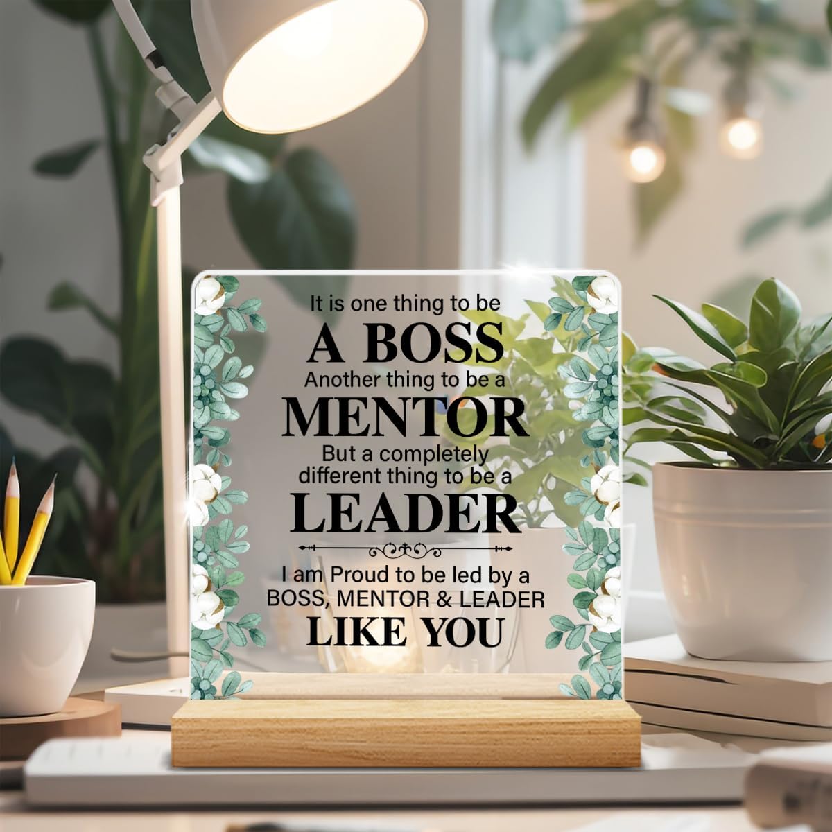 Best Boss Gifts for Men Women, Thank You Appreciation Gifts for Boss Leader Mentor Boss's Day Retirement Farewell Birthday Bosses Gift Ideas Clear Acrylic Decorative Sign Desk Decor image 5