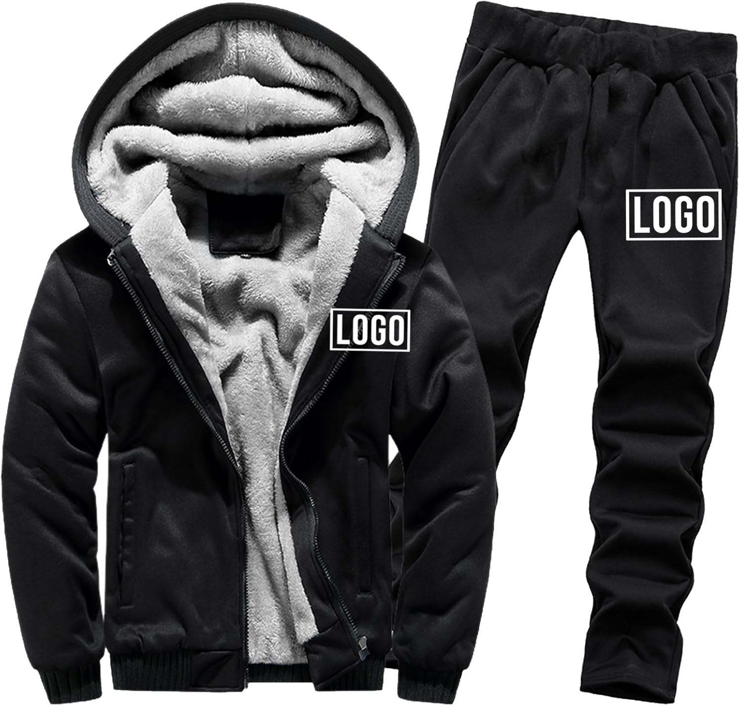 Custom Fleece Sweatshirt Sweatpant Men Tracksuits Customized Personalized Hoodie Jacket Sweatsuits Sets