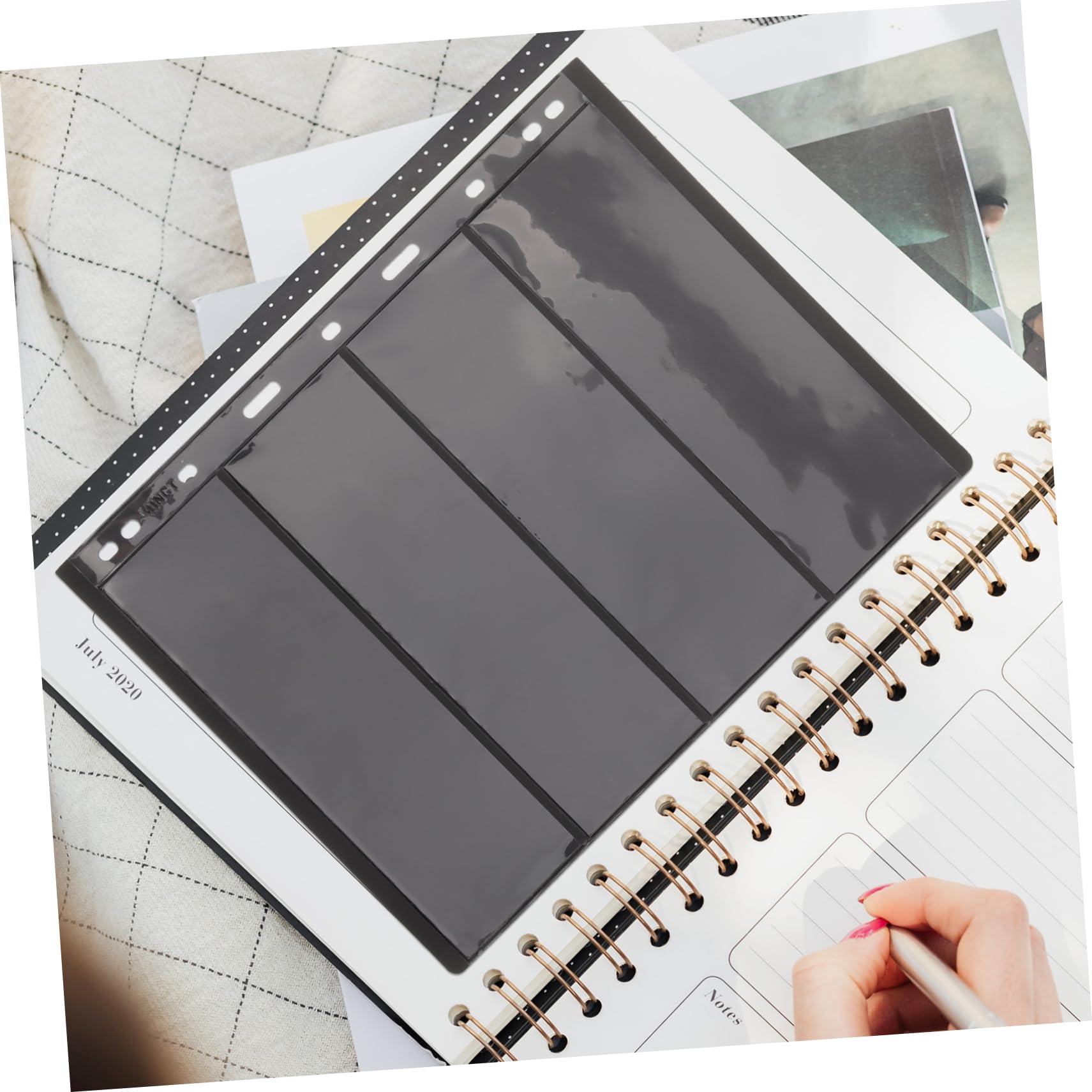 Pages de Timbres Noires en Plastique pour Classeur de Collection 20 Pièces