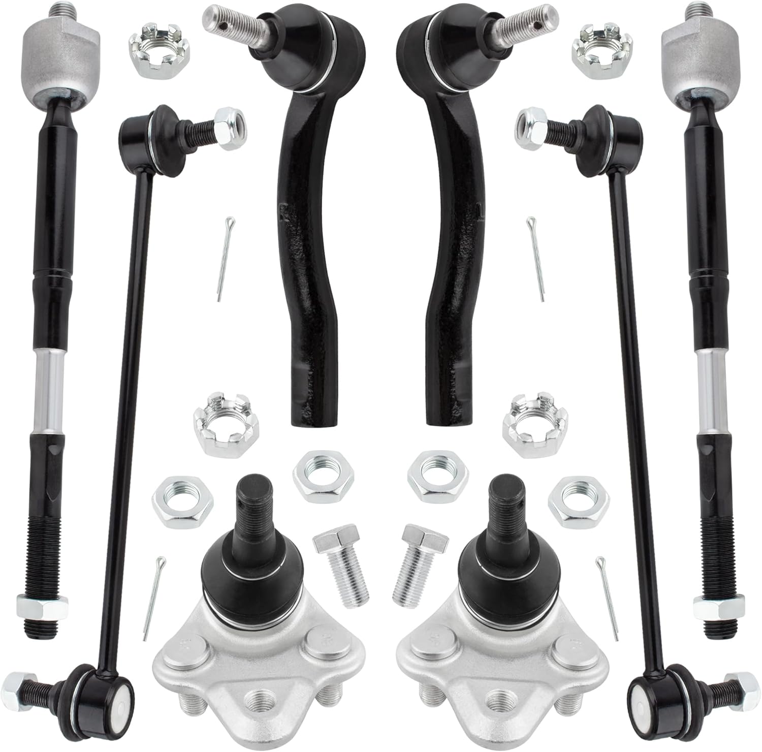 8pcs Front Sway Bar Links, Front Inner Front Outer Left Tie Rod Front Lower Ball Joints Fit for Toyota Corolla 2003 2004 2005 2006 2007 2008 ES80431 EV470 K90309 ES80432 K80230 K90433