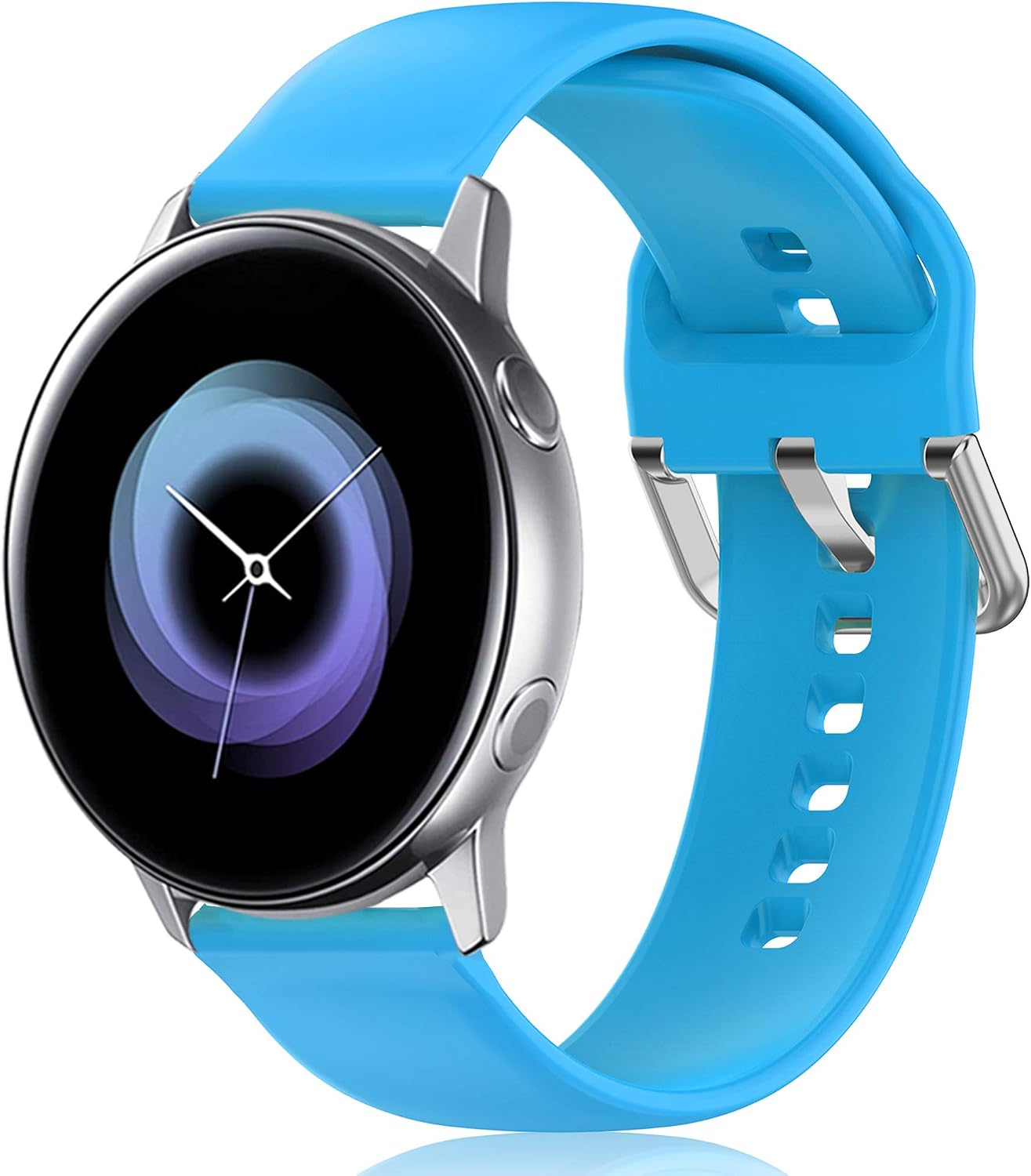 HSWAI Compatible with Samsung Galaxy Watch 3 Bands 41mm/ Galaxy Watch Active 2 Bands 40mm 44mm/ Galaxy Watch Active Bands/ Galaxy Watch 42mm Bands（Blue-L）