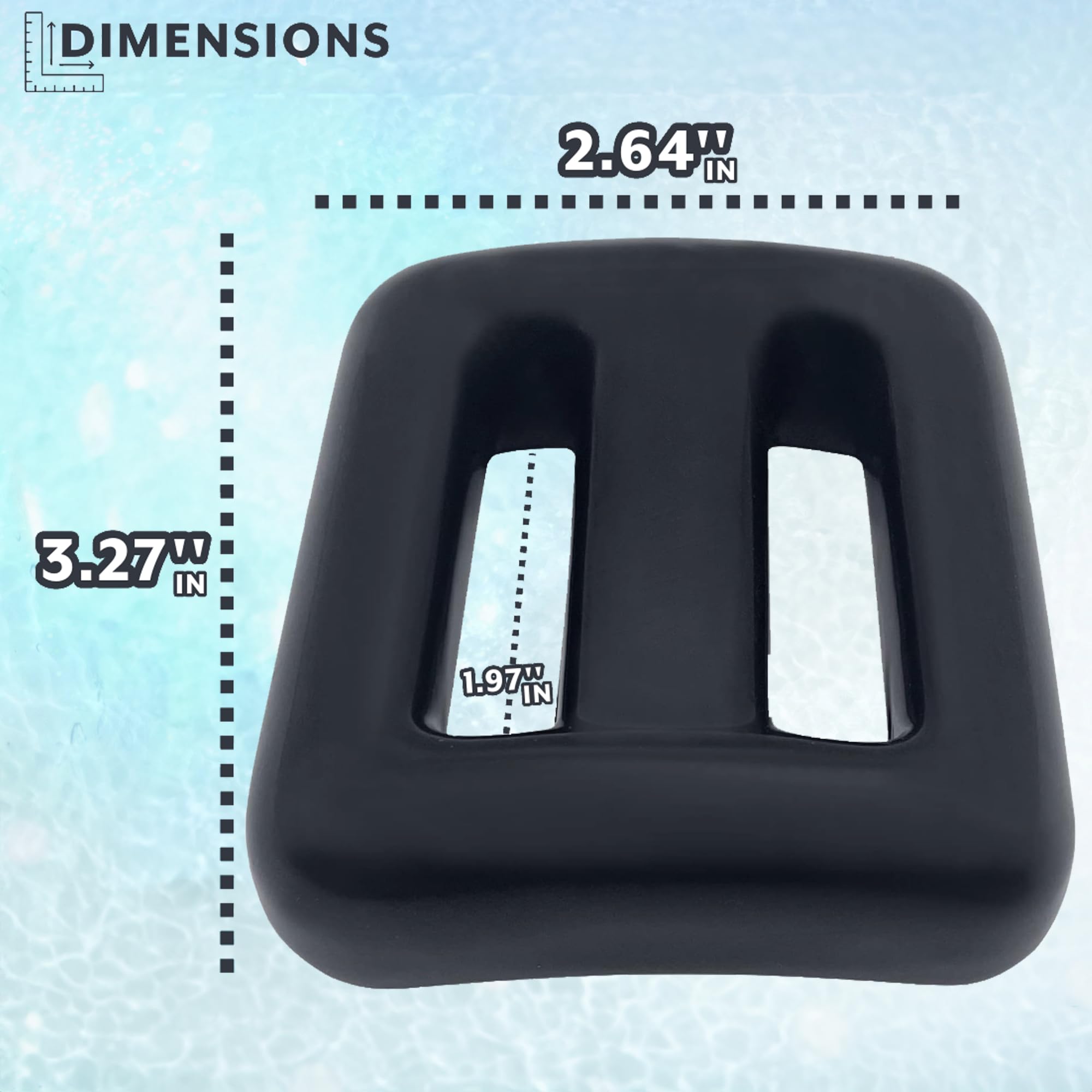 Poolzilla Diving Weight 1.1 LB(0.5 Kg) for Scuba Diving, Diving Weight in Black, Lead Weight with Slits for Placement Along Belt