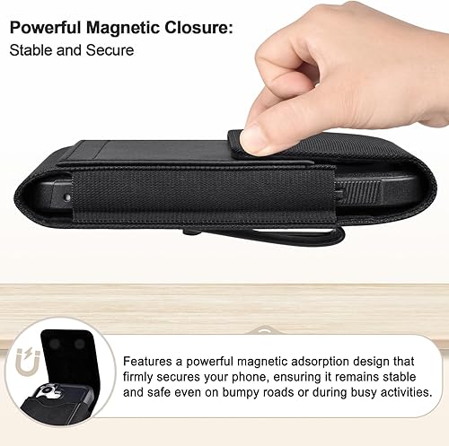 Miniatura 4 de ykooe Funda compatible con iPhone Pro Max (16 15 14 13 12 11) Galaxy PlusFE (S25 S24 S23 S22 S21), funda de nailon para cinturón de teléfono celular