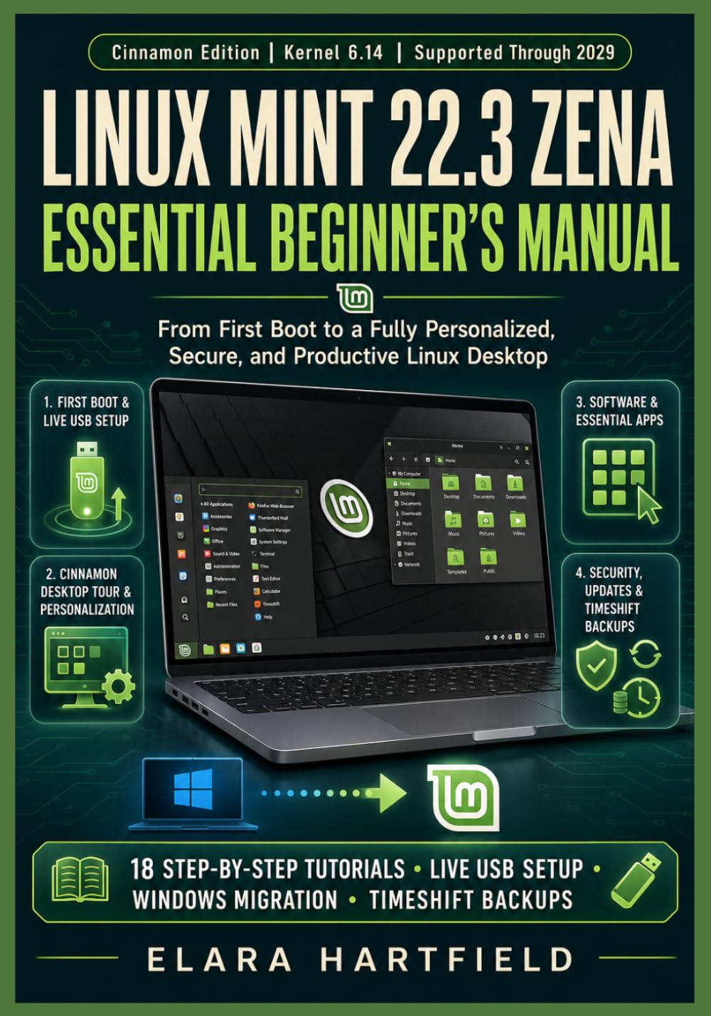 LINUX MINT 22.3 ZENA ESSENTIAL BEGINNER'S MANUAL: From First Boot to a Fully Personalized, Secure, and Productive Linux Desktop