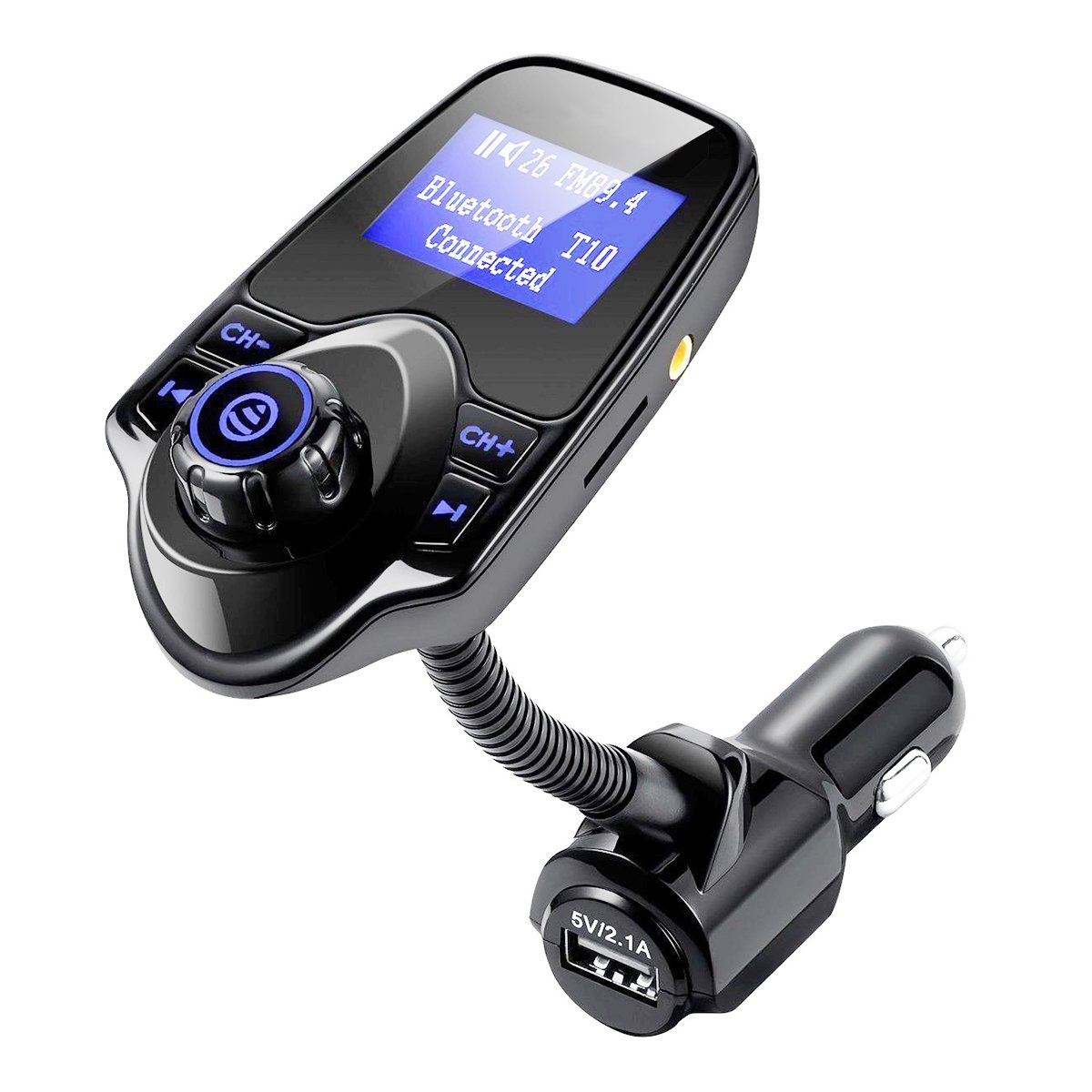 Lettore musicale MP3 vivavoce senza fili per auto Bluetooth Il ricevitore FM supporta la scheda TF e la ricarica USB