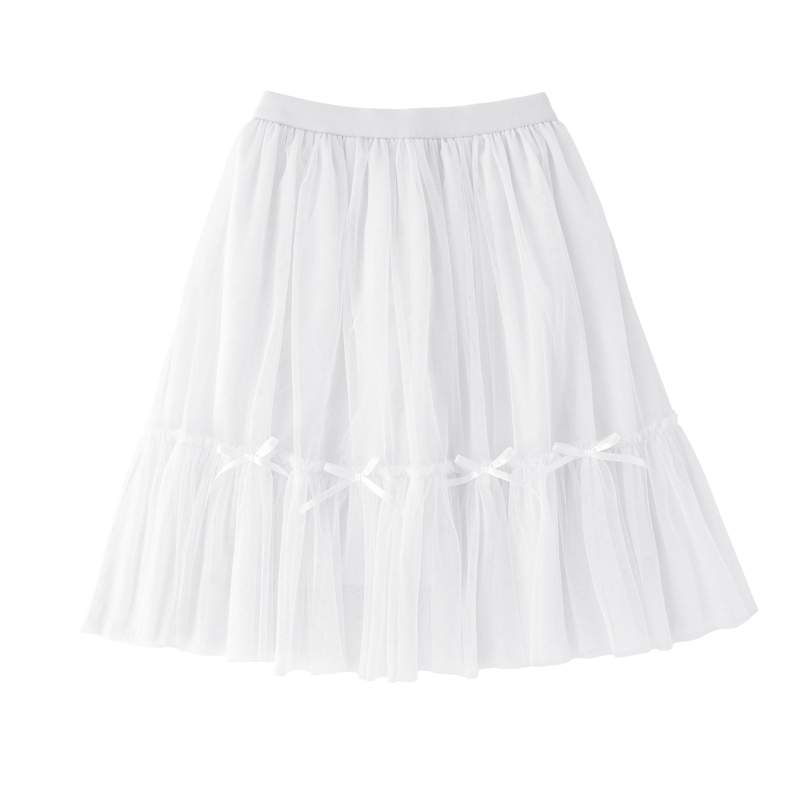 Jastore Girls High Waist Tulle Skirts A-line Mesh Skirt Midi Tutu Skirts Dress for Toddler Girl