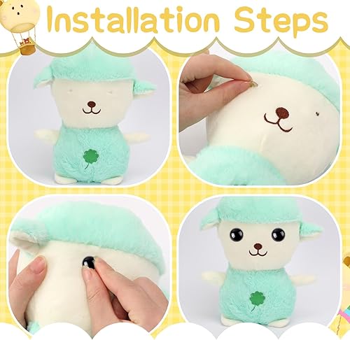 Miniatura 10 de UPINS 600 ojos de seguridad de 0.315 pulgadas con arandelas, ojos de seguridad de plástico negro para muñeca Amigurumi, ojos de ganchillo para