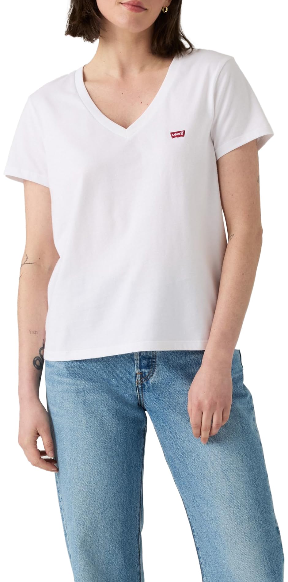 Levi's 2pack Perfect Vneck Tees T-Shirt Femme (Lot de 2)
