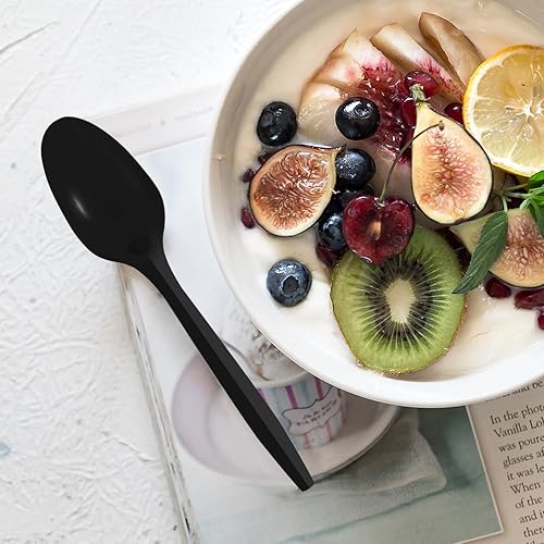 Miniatura 5 de 500 Pack Knife Fork Spoon Napkin Salt Pepper Sets, Individually Wrapped Black Plastic Cutlery Packets for Delivery, Cafeterias, Restaurants