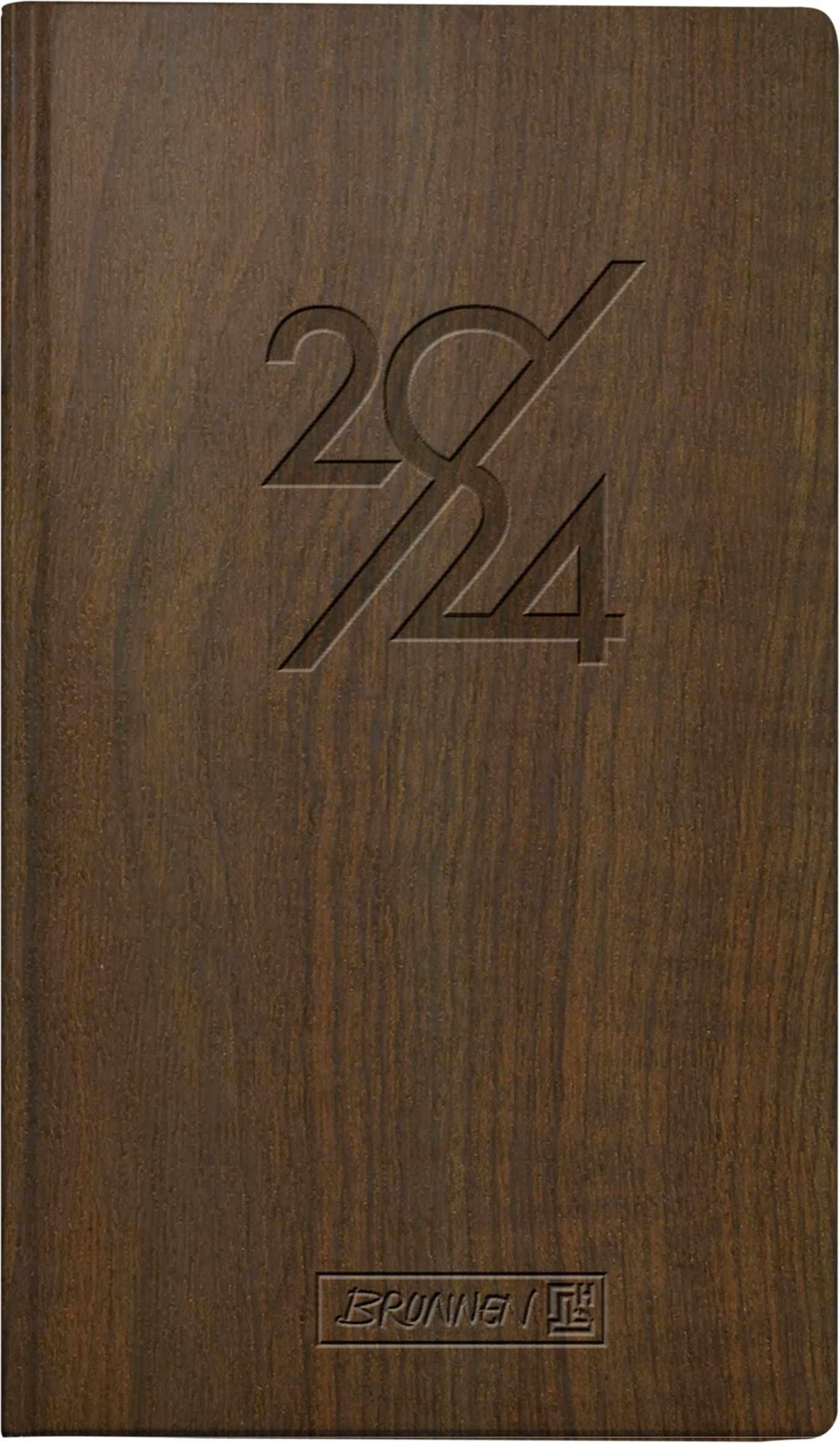 BRUNNEN Kompagnon "Nature" weekly calendar, model 756 2024, 2 pages = 1 week, sheet size 8.7 x 15.3 cm, brown