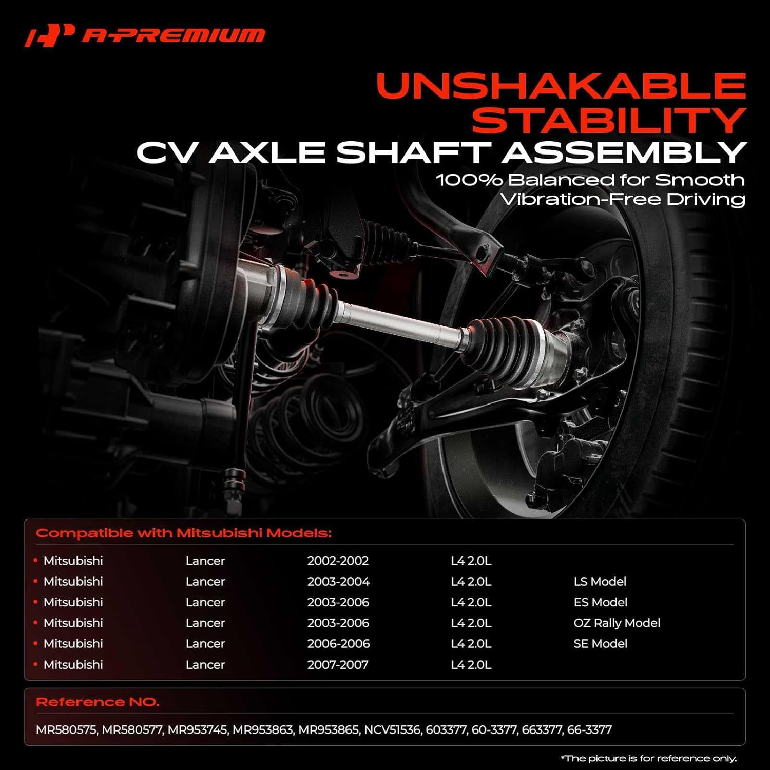 A-Premium CV Axle Shaft Assembly Compatible with Mitsubishi Lancer 2002-2007 L4 2.0L, Front Left Driver Side, Replace# MR580575, MR580577