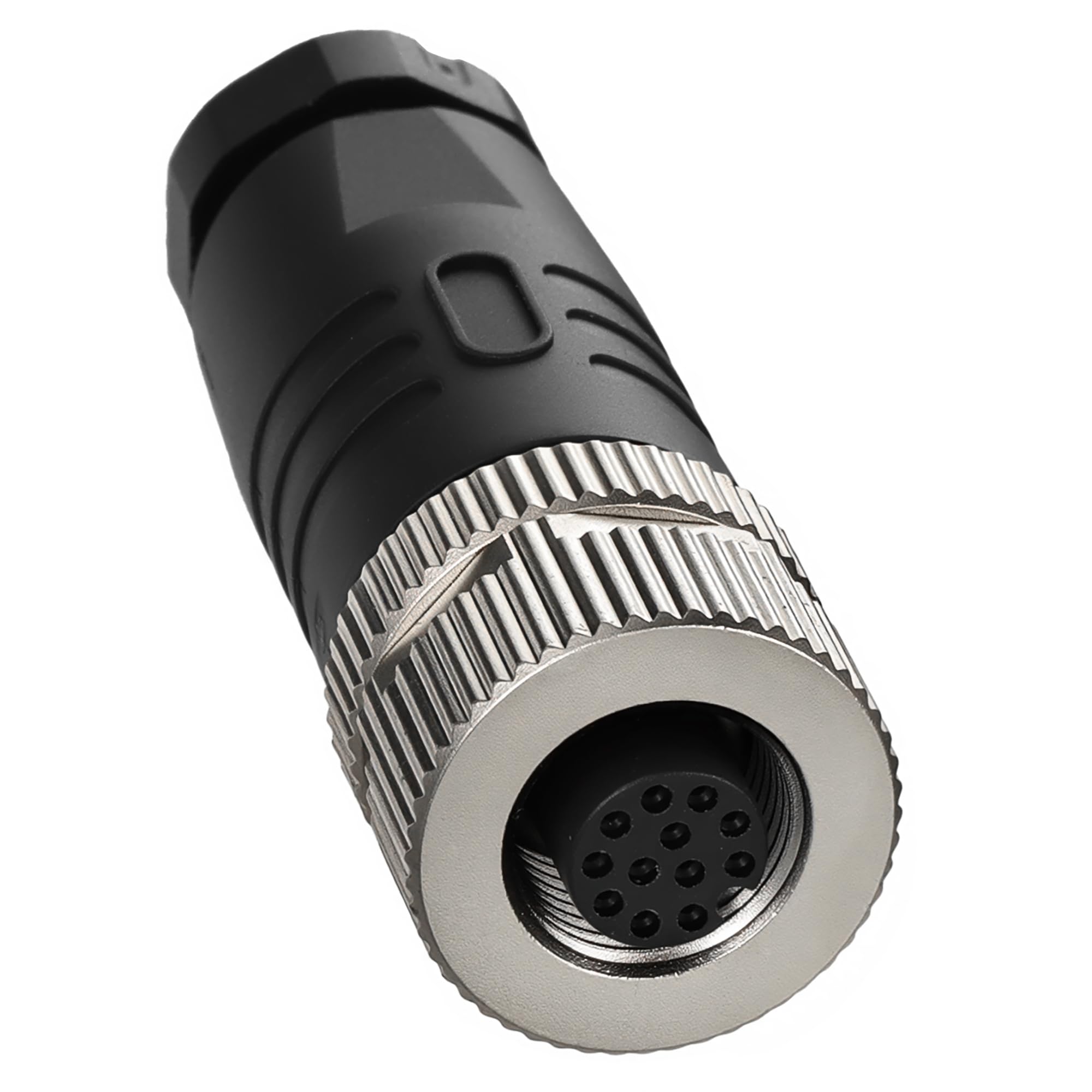 Industrieller M12 12-poliger Stecker und Buchse, A-Code, Luftfahrtstecker, 12 mm, Rundsteckdose, 30 V, 1 A, wasserdichte Lötstecker für Automatisierungssensor/Stellantrieb, 2 Stück