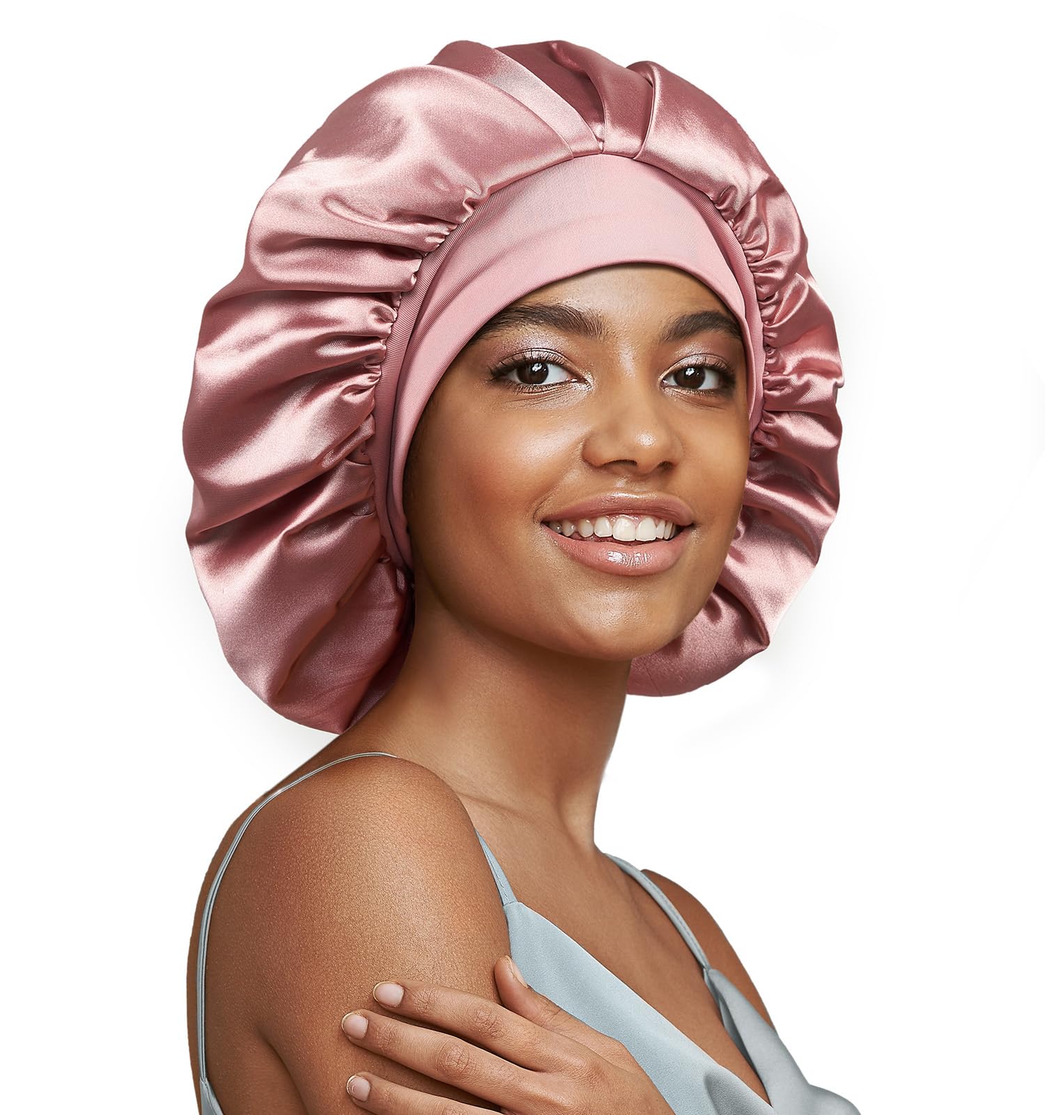 Umisleep 22 Momme 100% Mulberry Silk Bonnet with Double Layer Satin Outer for Sleeping Women for Adult & Kids