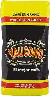 Yaucono Medium Roast Whole Bean Coffee, Fresh Puerto Rican Beans, 2lb Bag - Rich Creamy Flavor 4.7/5 Stars