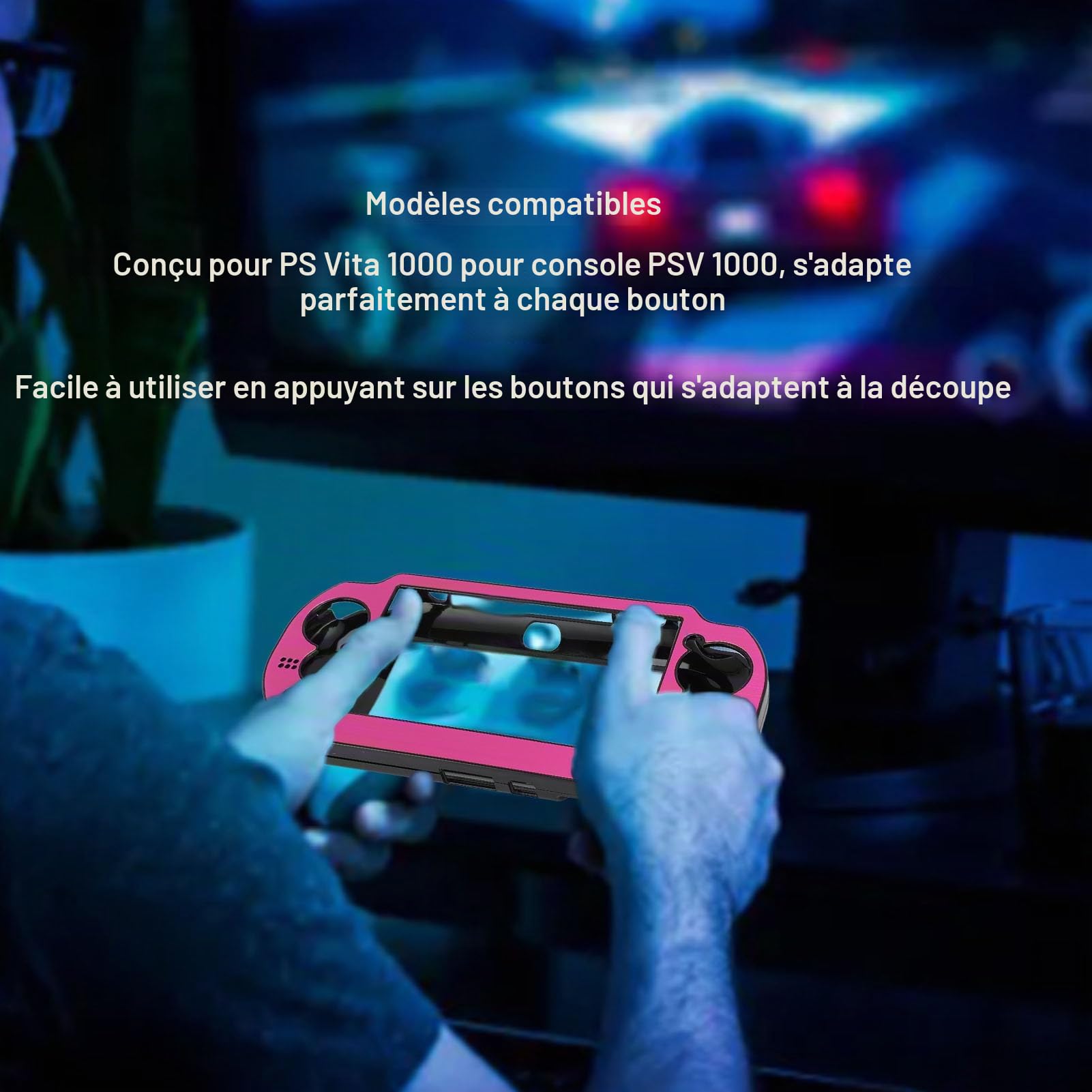 Coque pour Console 1000, Coque Rigide pour 1000 pour Remplacement PSV 1000, Coque de Protection Rigide en Alliage D'aluminium (Rouge Clair)