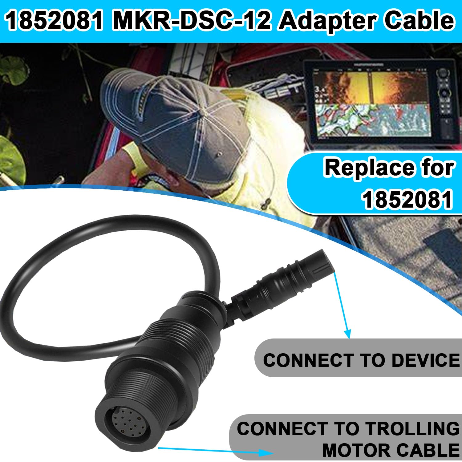 1852081 MKR-DSC-12 Adapter Cable 4-PIN (Dual Spectrum Chirp) Fits for Garmin Echo, EchoMAP, EchoMAP Chirp Striker, Striker Plus, Striker Vivid Fish Finders(Only for 2D Sonar)