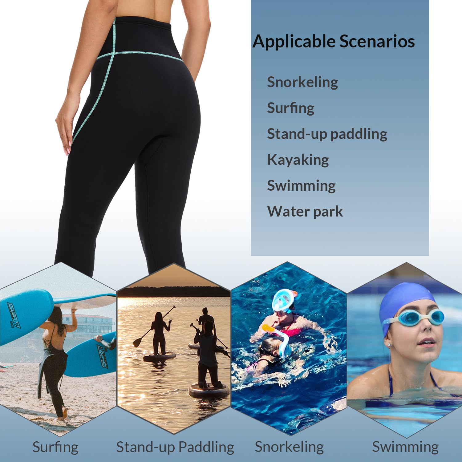 Lemorecn Short de plongée pour femme en néoprène super extensible de 2 mm pour la plongée, le surf, la natation, la plongée avec tuba, le kayak, les sports nautiques