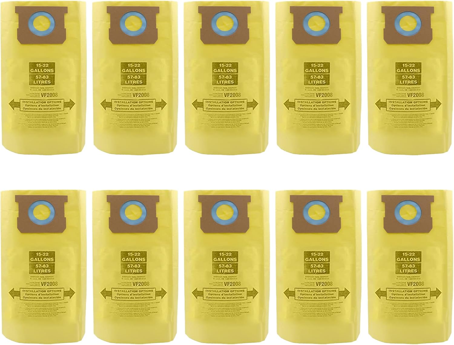Eagles 10 Packs Vacuum Bags, 90673 Type G and J Vacuum Bags compatible with Shop Vac Bags 15-22 Gallon Replace Part 90663 90673 9066300 9067300 VF2008 Disposable Collection Filter Bags