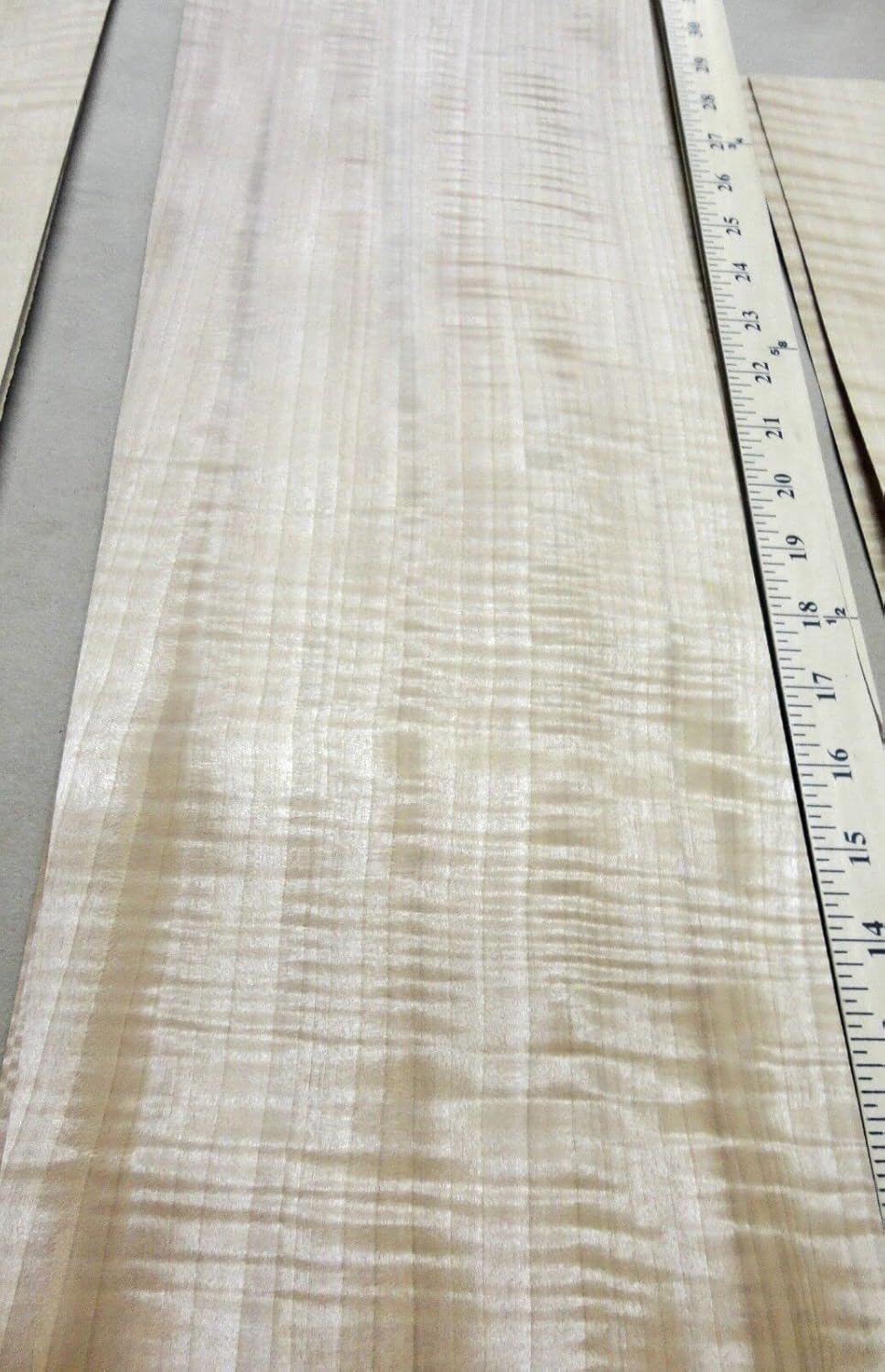 Anigre Figured Tiger Fiddleback Wood Veneer 8" x 23" raw no Backing 1/42" AA
