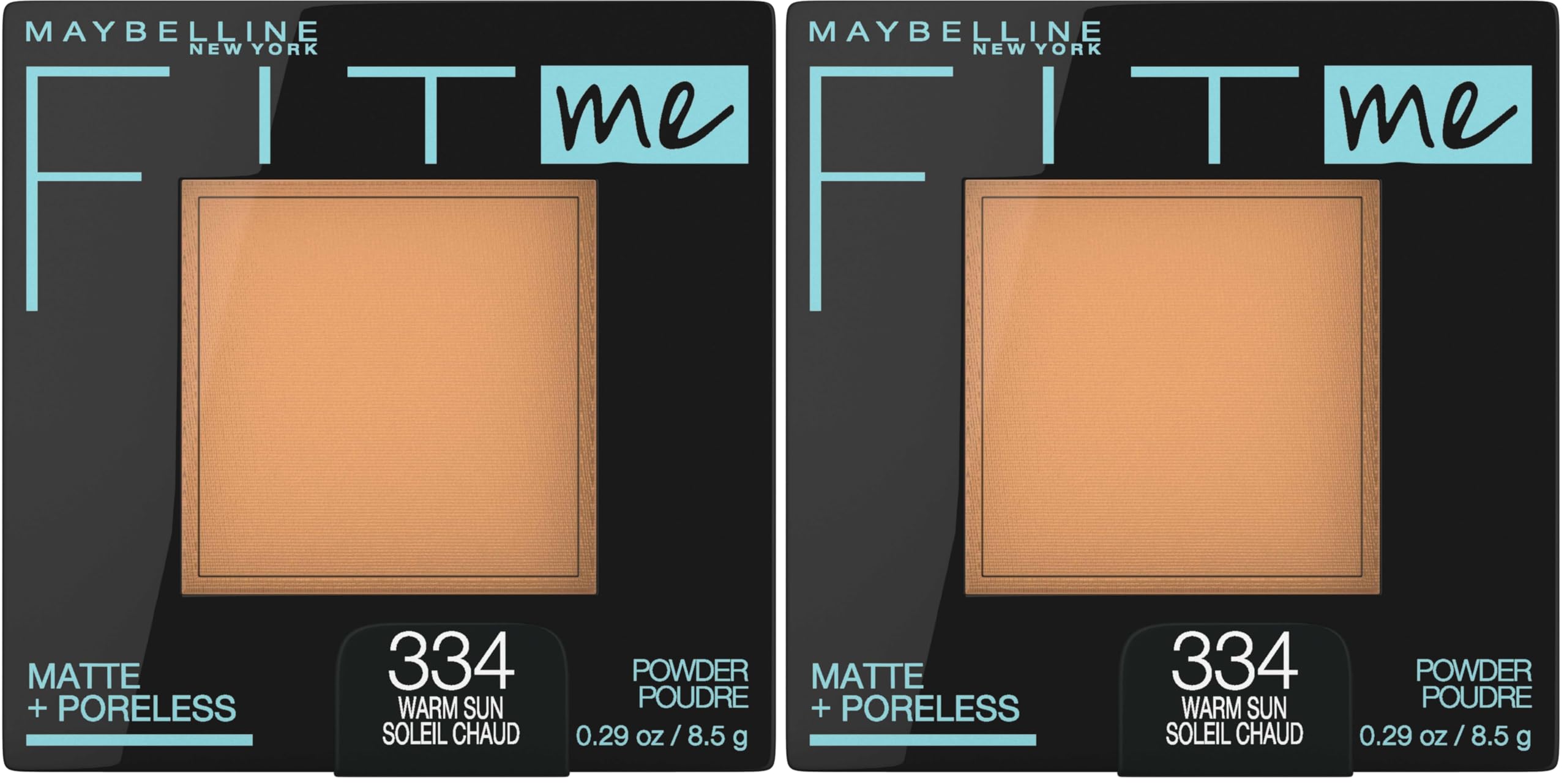 New York Fit Me Matte + Poreless Powder Makeup, Warm Sun, 0.28 Ounce, Pack of 1, 334 WARM SUN (Pack of 2)
