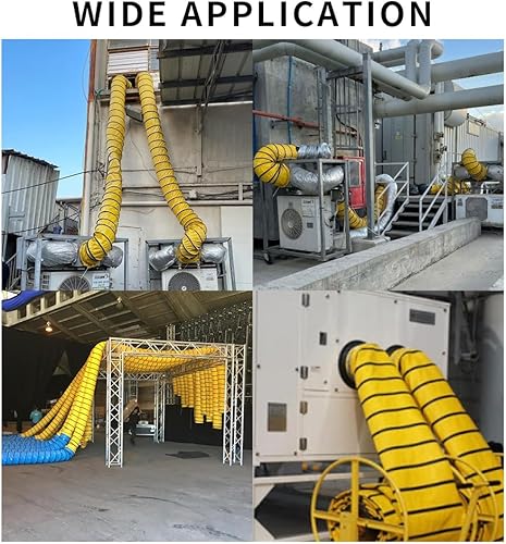 Miniatura 7 de Tubo flexible de PVC de 16 pies con gancho en S y soporte de acero HAVC para ventilador de 8 pulgadas ventilador y ventilador de escape