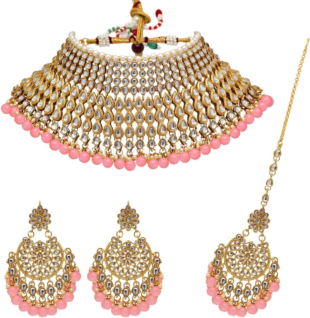 Jaipur Mart Jewellery Set for Women (Peach)(KN221PCH)