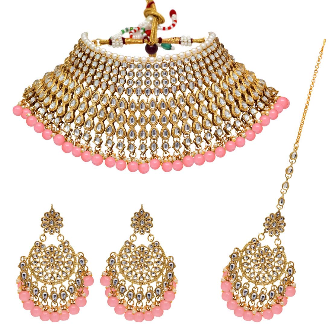 Jaipur Mart Jewellery Set for Women (Peach)(KN221PCH)