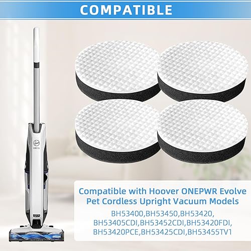 Miniatura 4 de Filtro de repuesto compatible con Hoover ONEPWR BH53420, BH53400, BH53405CDI, BH53425CDI, BH53450, BH53452CDI, BH53455TV1