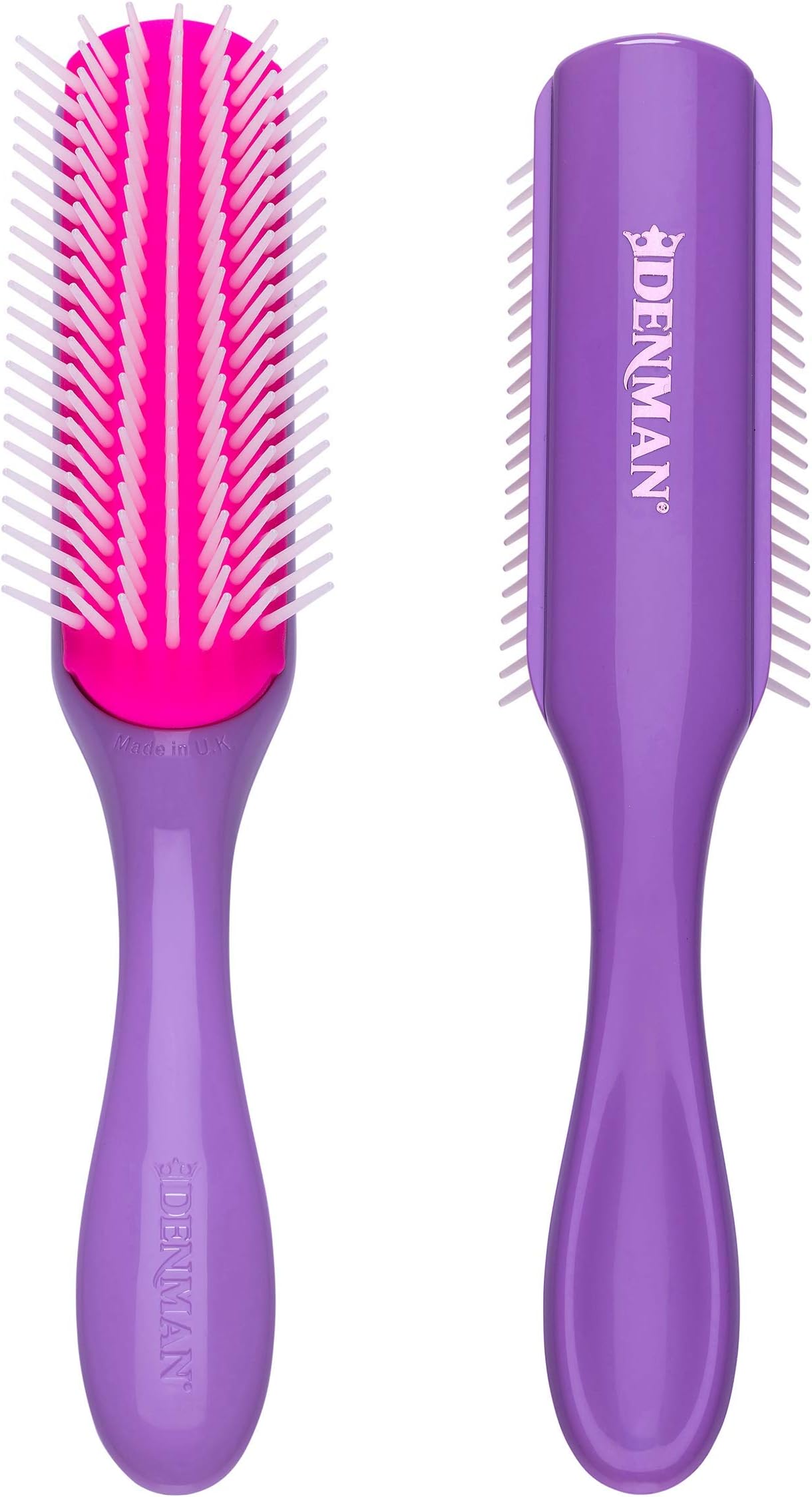 Curly Hair Brush D3 (African Violet) 7 Row Styling Brush for Detangling, Separating, Shaping and Defining Curls - For Women and Men